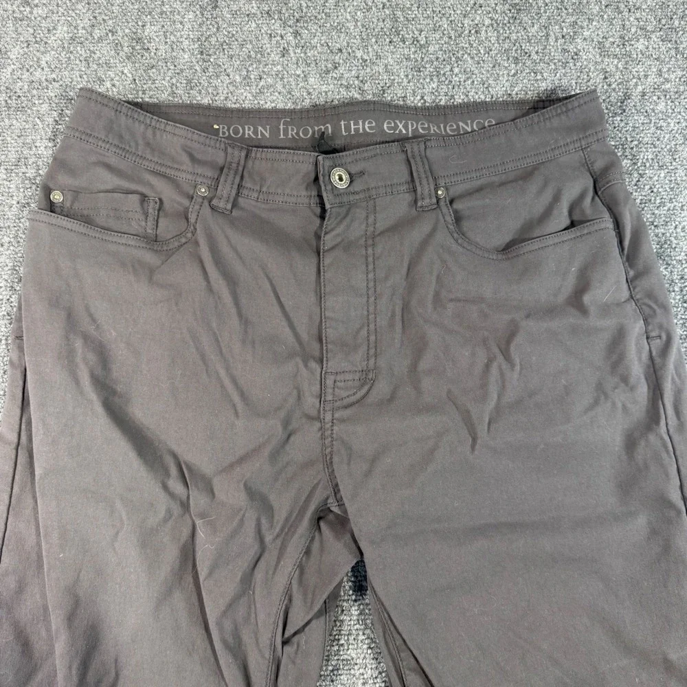 Prana Breathe Mens Slim Fit Pants 36x32 Charcoal Grey Hiking Climbing Outdoor
